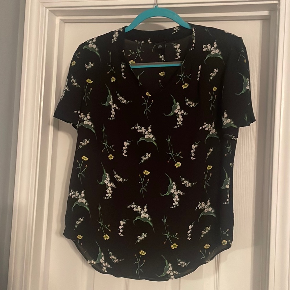 Floral black top
